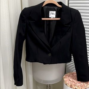 Zara women Crop Black  Jacket